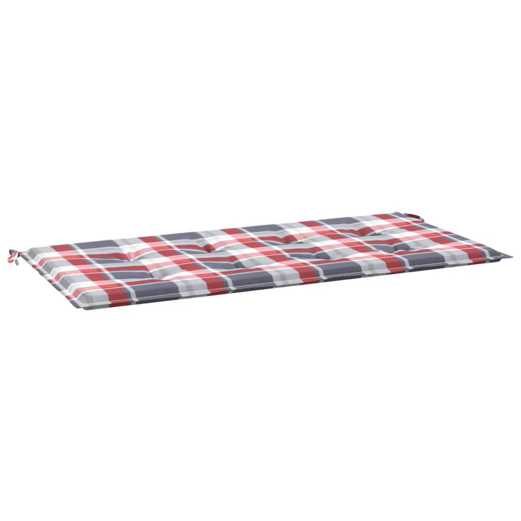 Cuscino per Panca a Quadri Rossi 100x50x3 cm Tessuto Oxford | homemem39