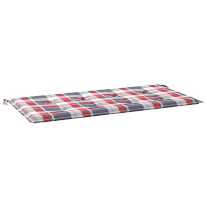 Cuscino per Panca a Quadri Rossi 100x50x3 cm Tessuto Oxford