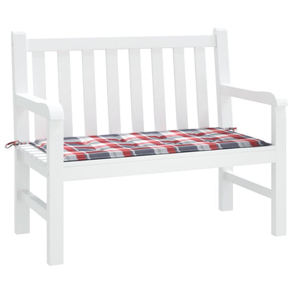 Cuscino per Panca a Quadri Rossi 100x50x3 cm Tessuto Oxford | homemem39