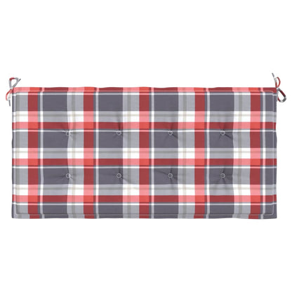 Cuscino per Panca a Quadri Rossi 100x50x3 cm Tessuto Oxford