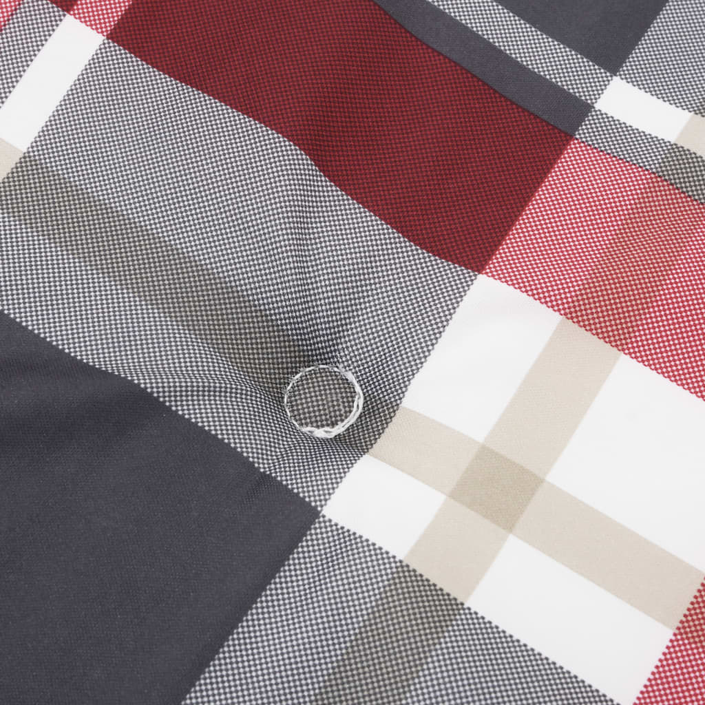 Cuscino per Panca a Quadri Rossi 100x50x3 cm Tessuto Oxford | homemem39