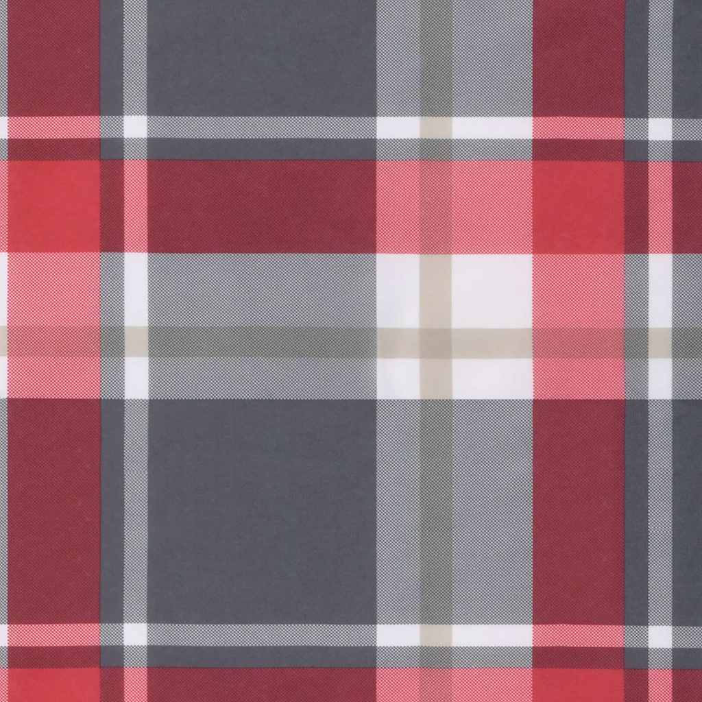 Cuscino per Panca a Quadri Rossi 100x50x3 cm Tessuto Oxford