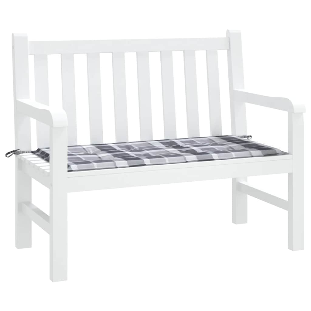 Cuscino per Panca a Quadri Grigi 100x50x3cm Tessuto Oxford | homemem39