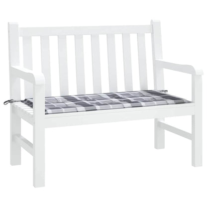 Cuscino per Panca a Quadri Grigi 100x50x3cm Tessuto Oxford | homemem39
