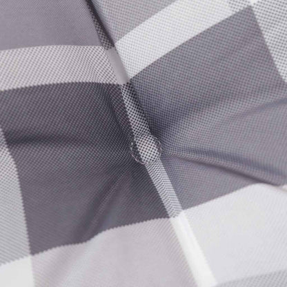 Cuscino per Panca a Quadri Grigi 100x50x3cm Tessuto Oxford | homemem39