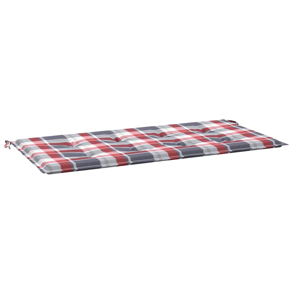 Cuscino per Panca a Quadri Rossi 120x50x3 cm Tessuto Oxford | homemem39