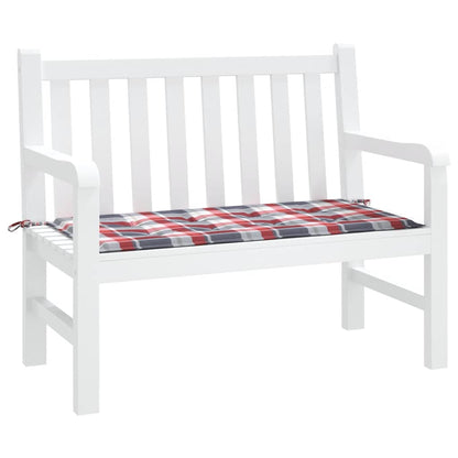 Cuscino per Panca a Quadri Rossi 120x50x3 cm Tessuto Oxford