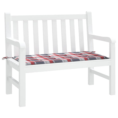 Cuscino per Panca a Quadri Rossi 120x50x3 cm Tessuto Oxford