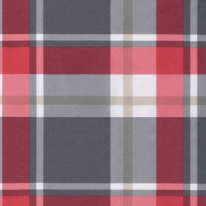 Cuscino per Panca a Quadri Rossi 120x50x3 cm Tessuto Oxford