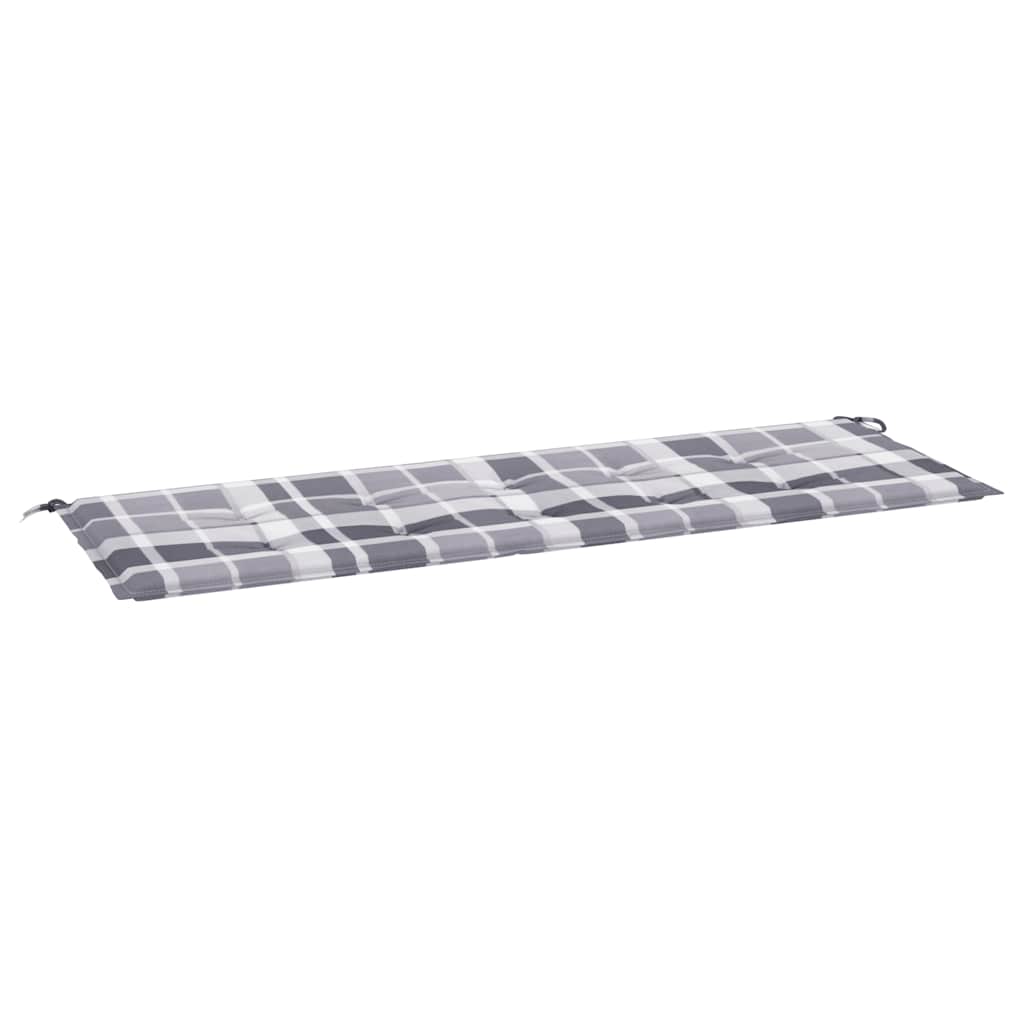 Cuscino per Panca a Quadri Grigi 150x50x4 cm Tessuto Oxford