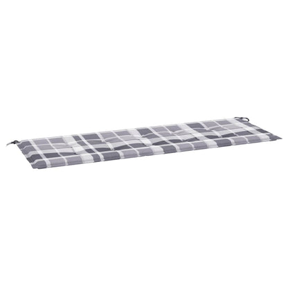 Cuscino per Panca a Quadri Grigi 150x50x4 cm Tessuto Oxford