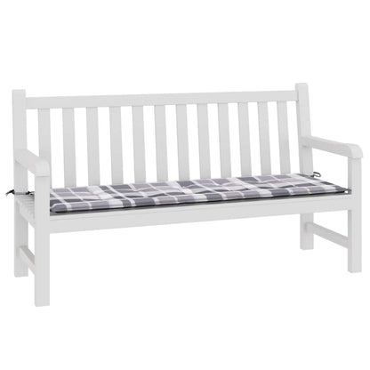 Cuscino per Panca a Quadri Grigi 150x50x4 cm Tessuto Oxford