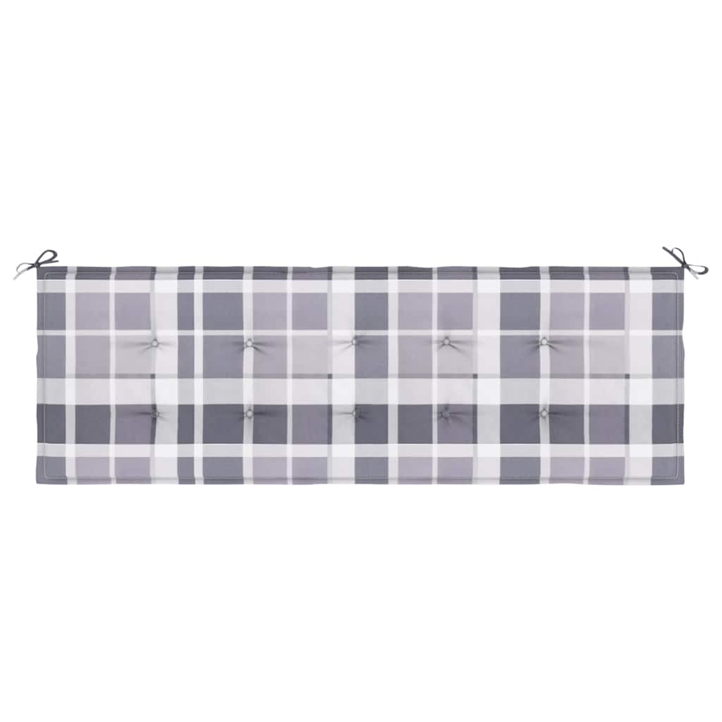 Cuscino per Panca a Quadri Grigi 150x50x3 cm Tessuto Oxford