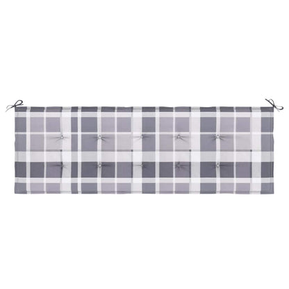 Cuscino per Panca a Quadri Grigi 150x50x3 cm Tessuto Oxford