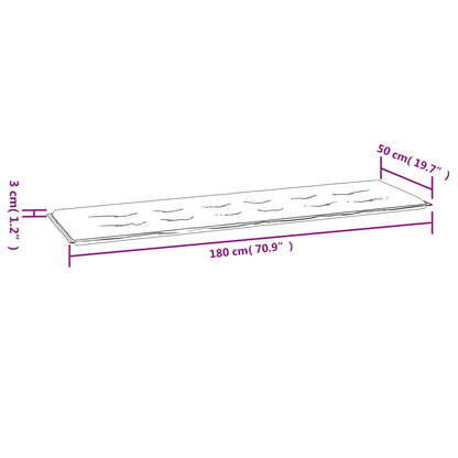 Cuscino per Panca a Quadri Grigi 180x50x3 cm Tessuto Oxford