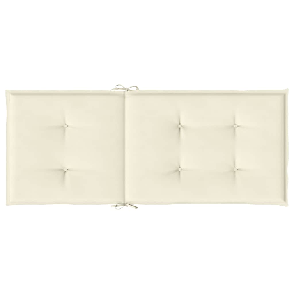 Cuscini per Sedie 6 pz Crema 120x50x3 cm in Tessuto