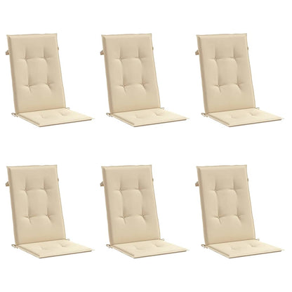 Cuscini per Sedie 6 pz Beige 120x50x3 cm in Tessuto