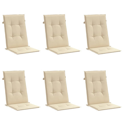 Cuscini per Sedie 6 pz Beige 120x50x3 cm in Tessuto - homemem39
