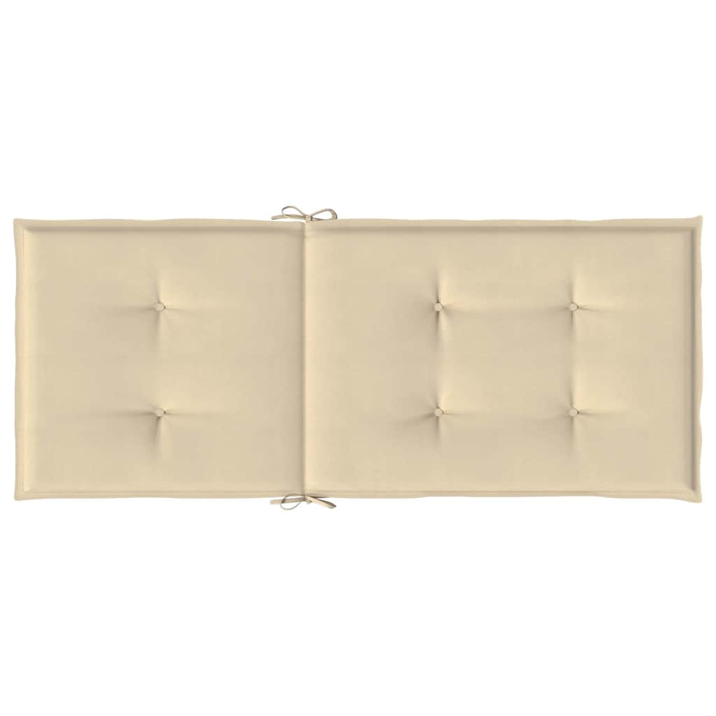 Cuscini per Sedie 6 pz Beige 120x50x3 cm in Tessuto
