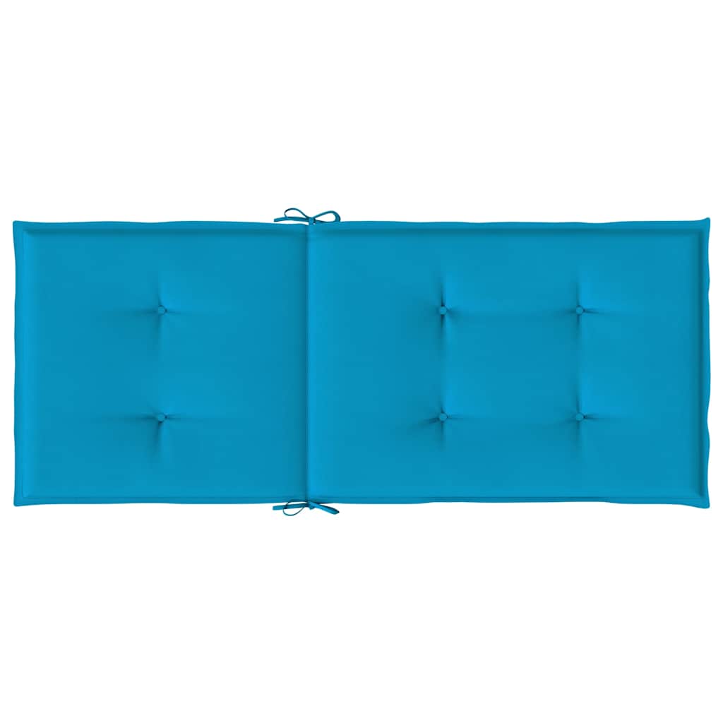 Cuscini per Sedie 6 pz Blu 120x50x3 cm in Tessuto