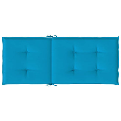 Cuscini per Sedie 6 pz Blu 120x50x3 cm in Tessuto