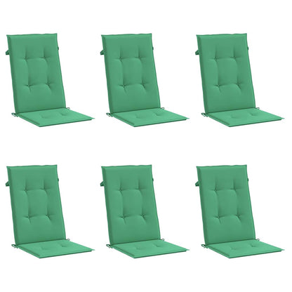 Cuscini per Sedie 6 pz Verdi 120x50x3 cm in Tessuto