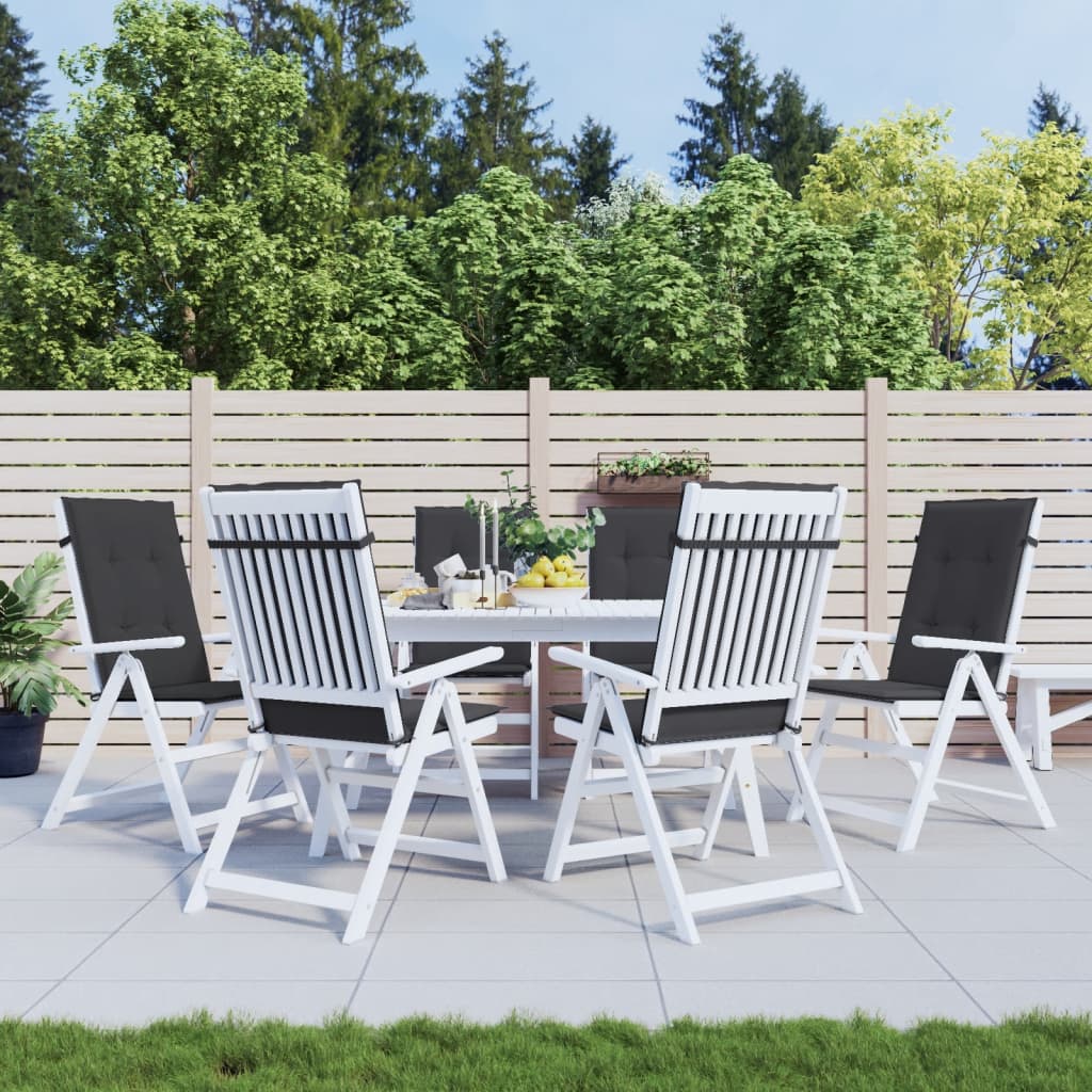 Cuscini per Sedie 6 pz Neri 120x50x3 cm in Tessuto | homemem39