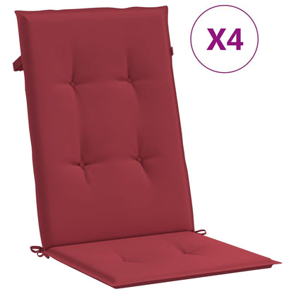 Cuscini per Sedie 4 pz Rosso Vino 120x50x3 cm in Tessuto | homemem39