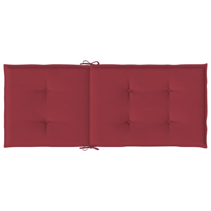 Cuscini per Sedie 4 pz Rosso Vino 120x50x3 cm in Tessuto