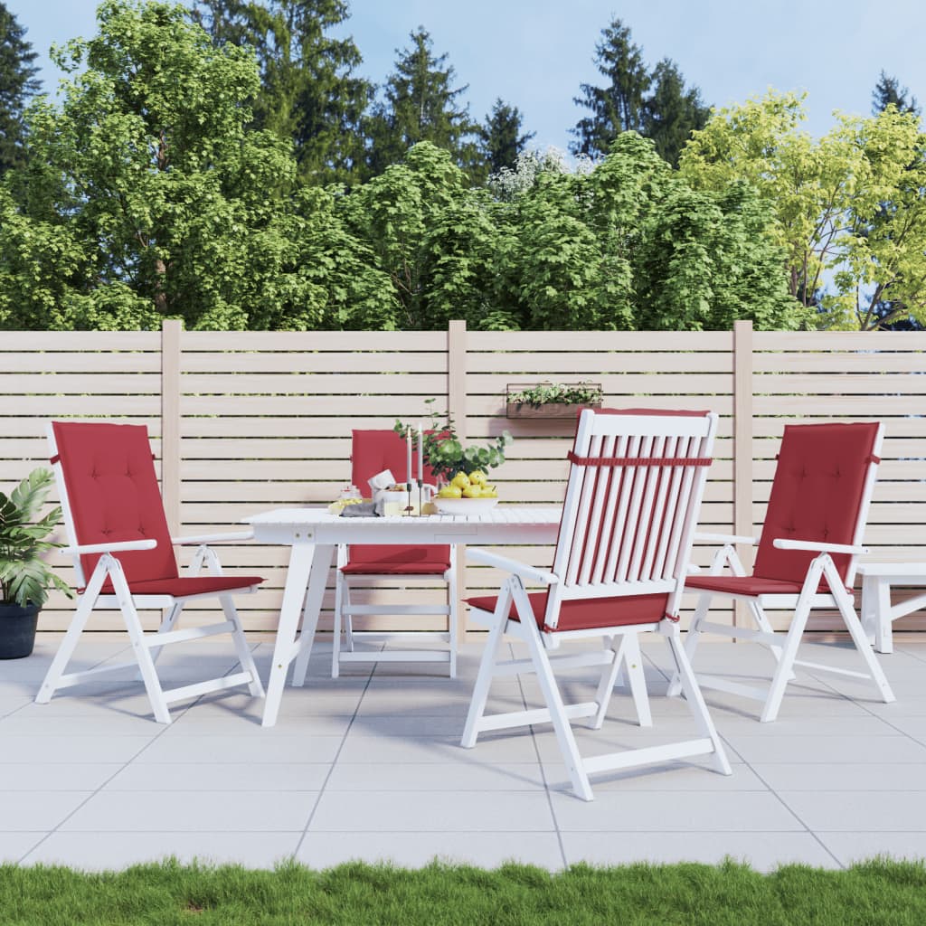 Cuscini per Sedie 4 pz Rosso Vino 120x50x3 cm in Tessuto | homemem39