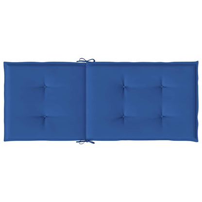 Cuscini per Sedie 4 pz Blu Reale 120x50x3 cm in Tessuto