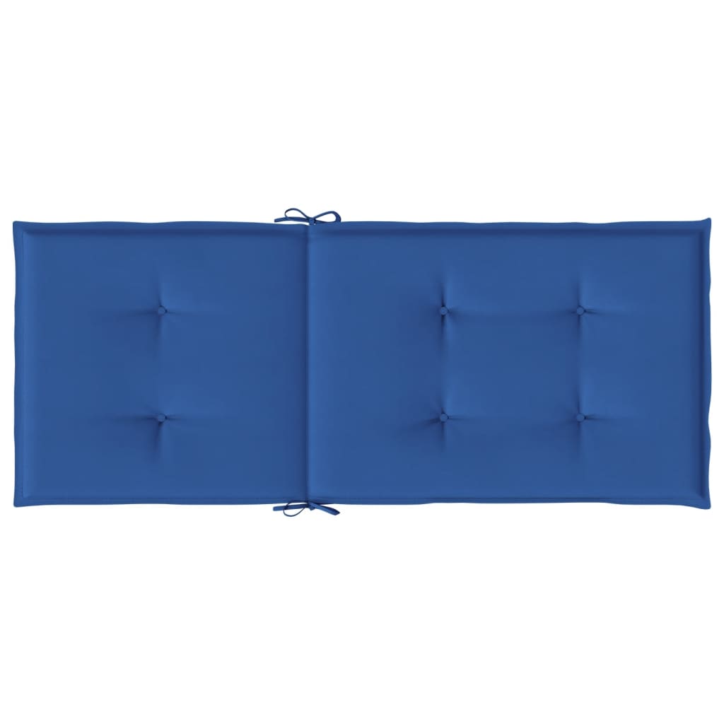 Cuscini per Sedie 4 pz Blu Reale 120x50x3 cm in Tessuto