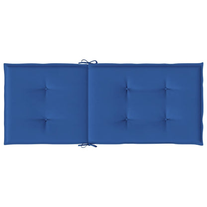 Cuscini per Sedie 4 pz Blu Reale 120x50x3 cm in Tessuto
