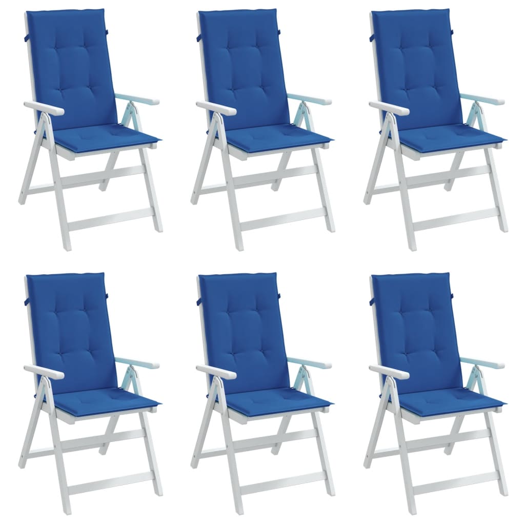 Cuscini per Sedie 6 pz Blu Reale 120x50x3 cm in Tessuto - homemem39