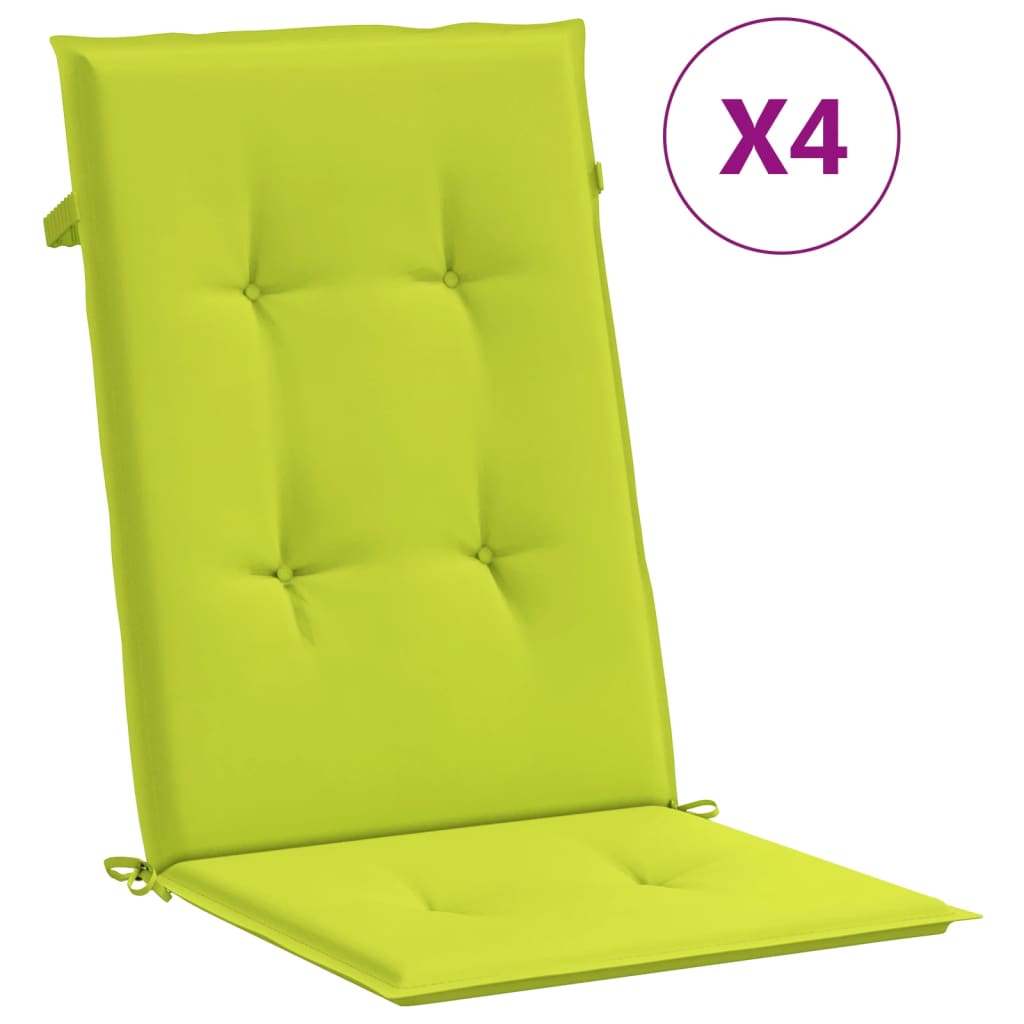 Cuscini per Sedie 4 pz Verde Brillante 120x50x3 cm in Tessuto | homemem39