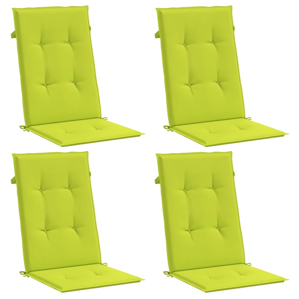Cuscini per Sedie 4 pz Verde Brillante 120x50x3 cm in Tessuto | homemem39