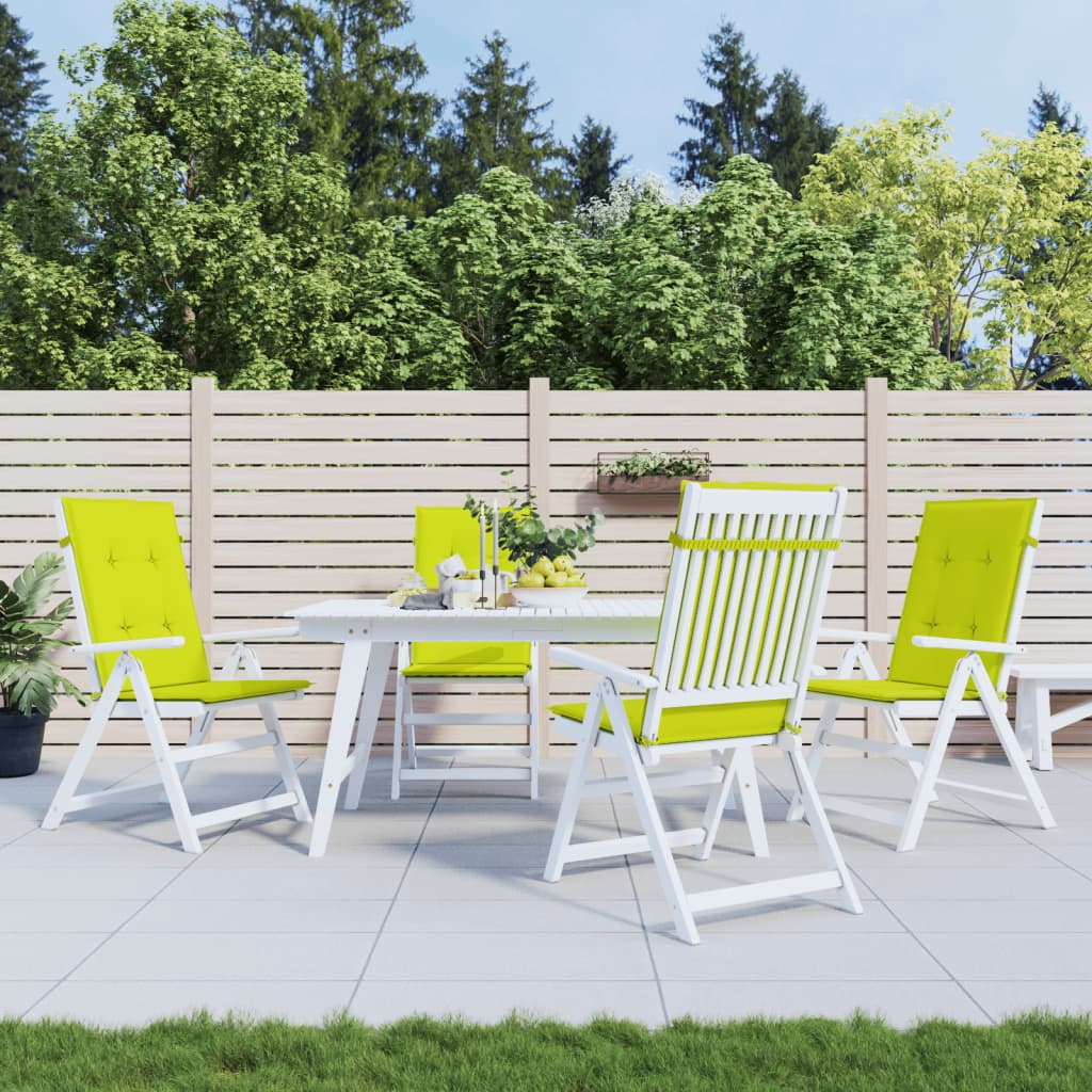 Cuscini per Sedie 4 pz Verde Brillante 120x50x3 cm in Tessuto | homemem39