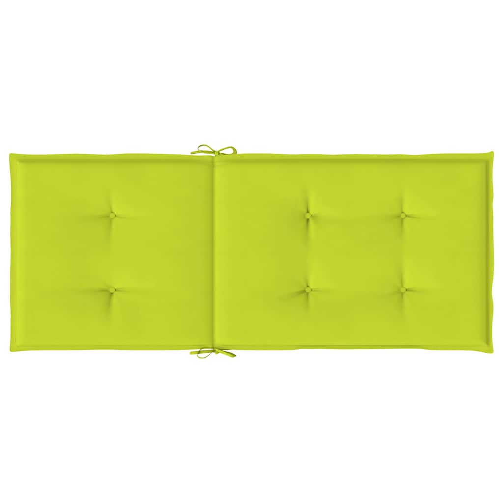 Cuscini per Sedie 6 pz Verde Brillante 120x50x3 cm in Tessuto