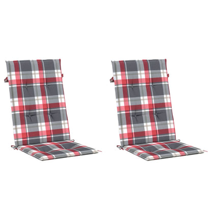 Cuscini per Sedie 2 pz Rossi a Quadri 120x50x3 cm in Tessuto | homemem39