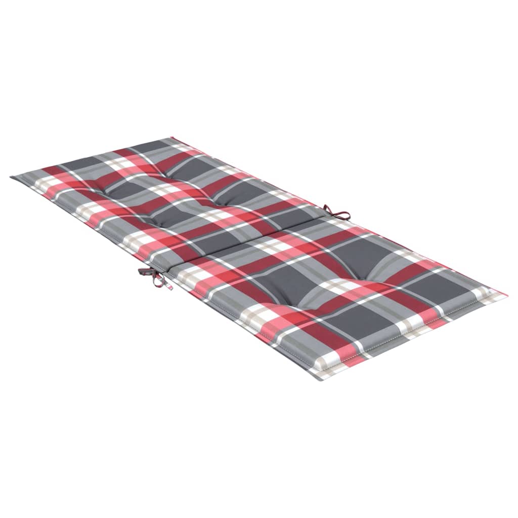 Cuscini per Sedie 2 pz Rossi a Quadri 120x50x3 cm in Tessuto | homemem39