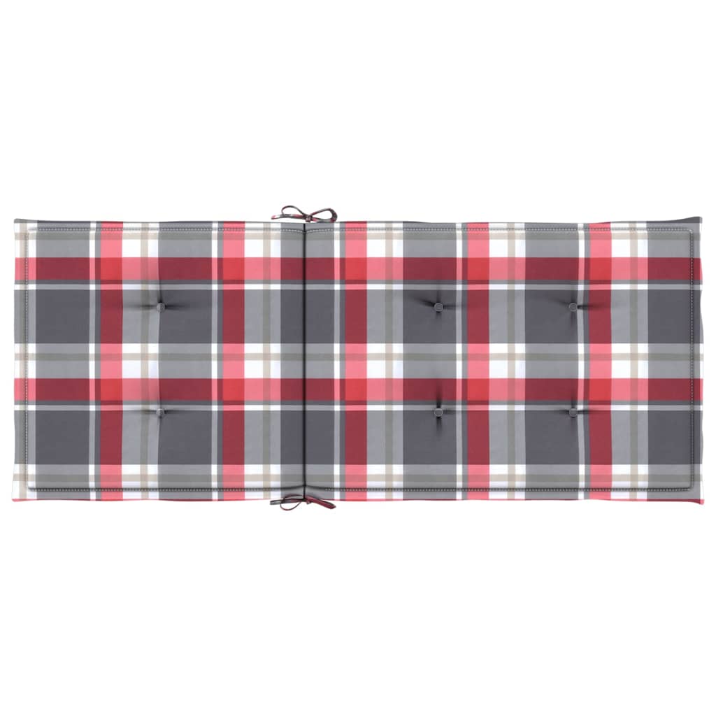 Cuscini per Sedie 2 pz Rossi a Quadri 120x50x3 cm in Tessuto | homemem39