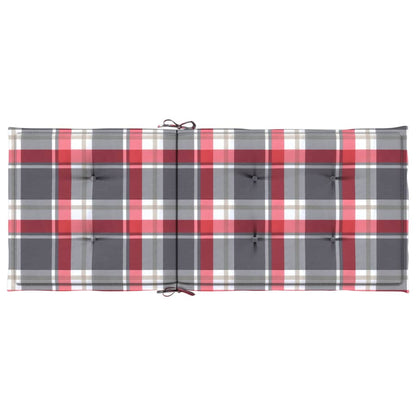 Cuscini per Sedie 2 pz Rossi a Quadri 120x50x3 cm in Tessuto | homemem39