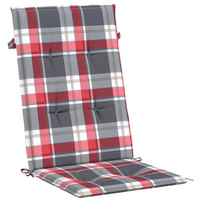 Cuscini per Sedie 4 pz Rossi a Quadri 120x50x3 cm in Tessuto | homemem39