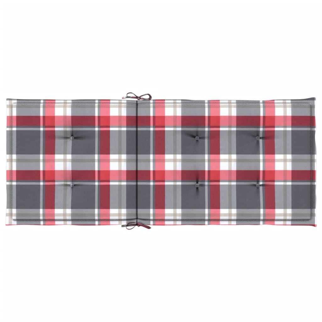 Cuscini per Sedie 4 pz Rossi a Quadri 120x50x3 cm in Tessuto | homemem39