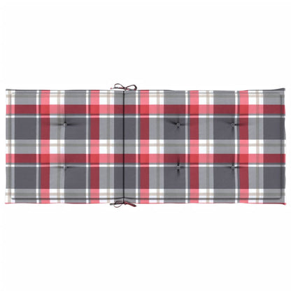 Cuscini per Sedie 4 pz Rossi a Quadri 120x50x3 cm in Tessuto