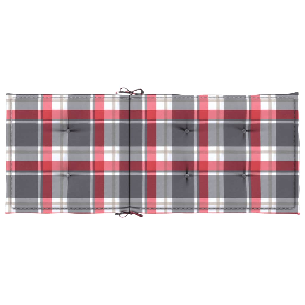 Cuscini per Sedie 6 pz Rossi a Quadri 120x50x3 cm in Tessuto | homemem39