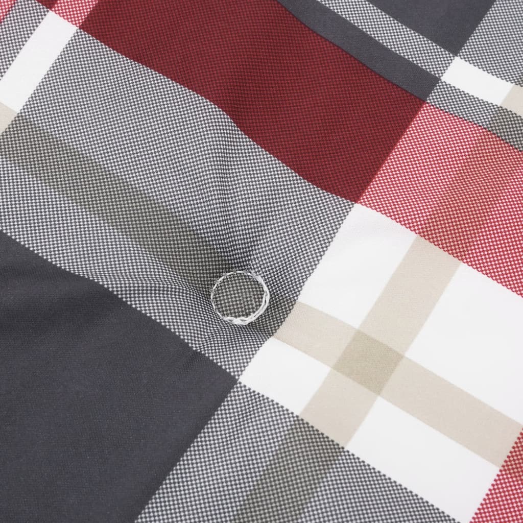Cuscini per Sedie 6 pz Rossi a Quadri 120x50x3 cm in Tessuto | homemem39