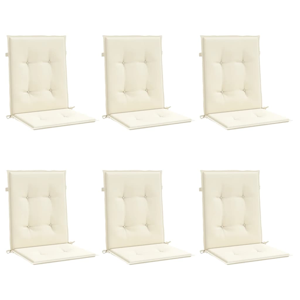 Cuscini per Sedia 6 pz Crema 100x50x3 cm in Tessuto Oxford | homemem39