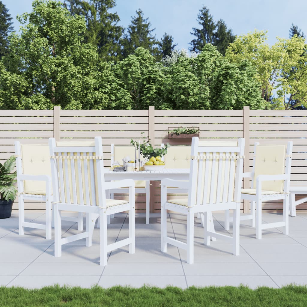 Cuscini per Sedia 6 pz Crema 100x50x3 cm in Tessuto Oxford | homemem39