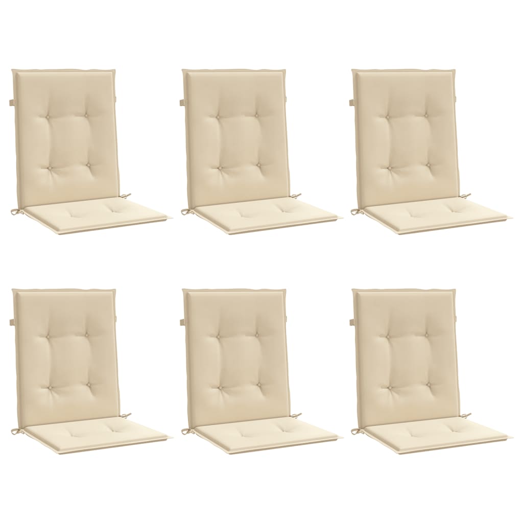 Cuscini per Sedia 6 pz Beige 100x50x3 cm in Tessuto Oxford - homemem39